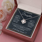 To My Beautiful Daughter Necklace from Mom & Dad | Cubic Zirconia Pendant with Heartfelt Message Card & Gift Box | Daughter Birthday, Graduation, Christmas Jewelry Gift from Parents