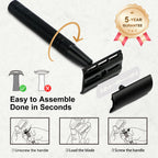 Matte Black Safety Razor, Single Blade Razors for Men, with 10 Stainless Steel Double Edge Blades, Reusable Metal 1 Blade Razor, Eco-Friendly, Smooth and Close Shave, Sustainable, Plastic Free