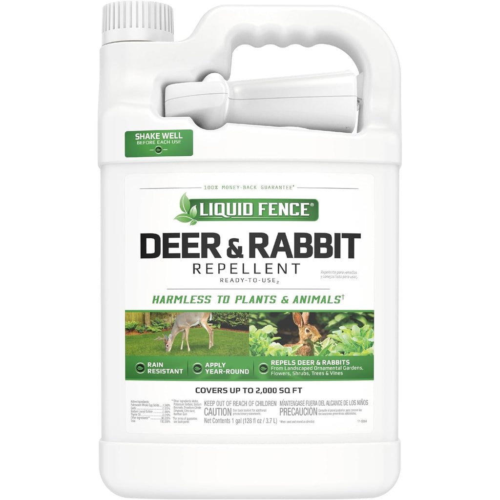 Liquid Fence Deer And Rabbit Repellent Ready-To-Use, Apply Year-Round, 1 Gallon
