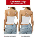 EasyGala Womens Cotton Camisole Crop Tops Square Neck Henley Tank Tops Fitted Y2K Going Out Cami Shirt Summer Fashion