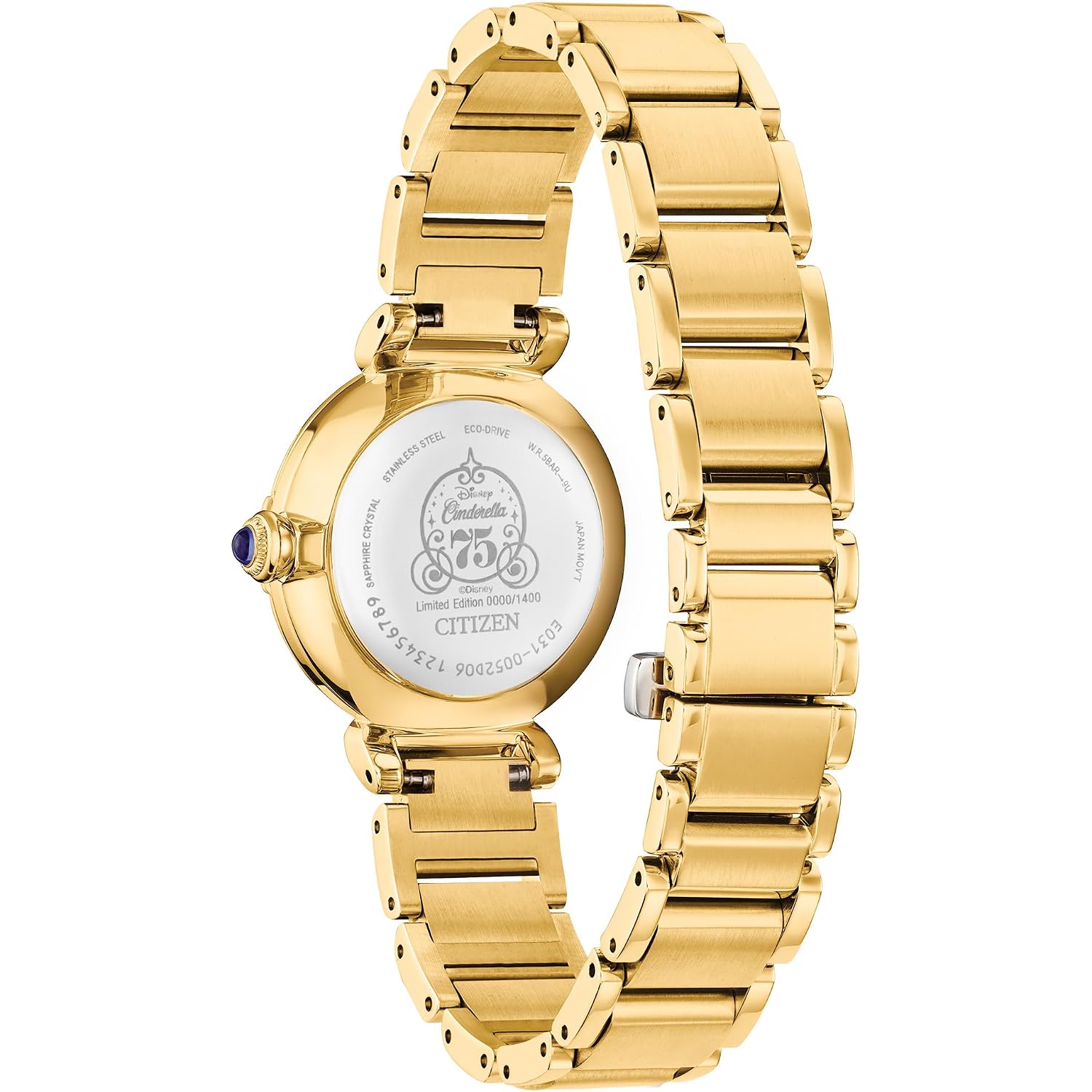 Citizen Women'S Eco-Drive Cinderella 75Th Anniversary Boxed Set, Blue Sunray Dial, Gold-Tone Stainless Steel Bracelet Watch (Model:Em1068-69W)