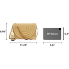 Aovtero Straw Clutch Purse Women Crossbody Bag Summer Beach Shoulder Bags Envelope Wallet Handbags