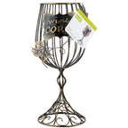 True Wine Glass Cork Holder, Decorative Wine Cork Storage And Decor, Set Of 1, Rustic Bronze Finish
