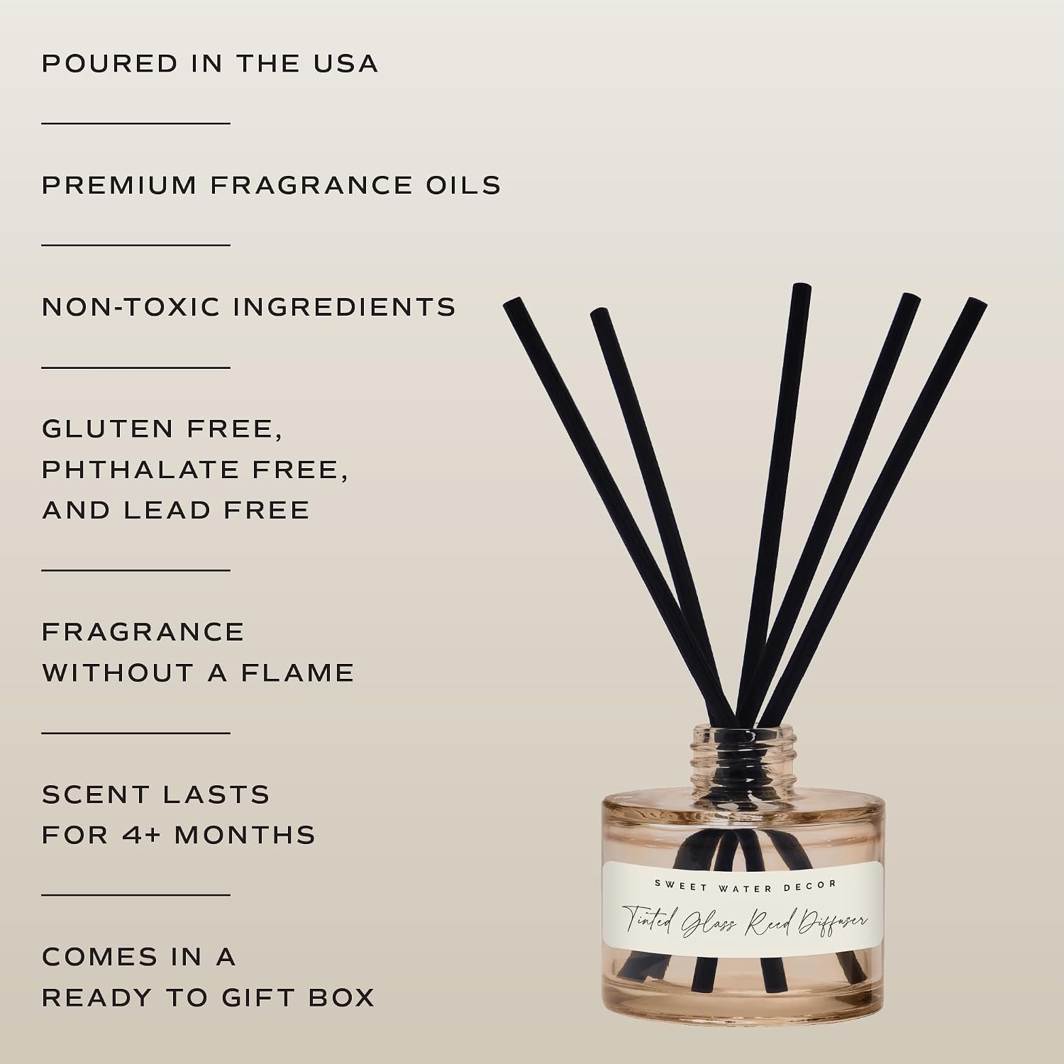 Sweet Water Decor Luxury Getaway Reed Diffuser – Hotel Scent Diffuser With Long-Lasting Premium Fragrance Of Leather, Iris, Sandalwood For 4 Months – Ideal For Home Decor