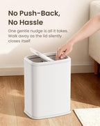 Cesun 2.1 Gallon Bathroom Trash Can With Swing-Top Lid, Small Stainless Steel Garbage Can With Removable Inner Bucket, Slim Waste Basket For Home, Office, Toilet, Bedroom, Living Room (White)