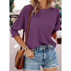 Dokotoo Women'S 2026 Fashion Tops 3/4 Sleeve T-Shirts Cute Crewneck Basic Business Tees Blouses