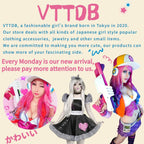 Vttdb Kawaii Backpack With Cute Accessories Casual Aesthetic Daypack Simple Laptop Bag Waterproof Travel Rucksack For Women (Dark Blue)