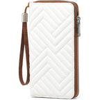 GOIACII Womens Wallet RFID Blocking Leather Large Capacity Long Purse Card Clutch Wristlet