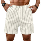 Sailwind Mens Striped Casual 7" Shorts Summer Beach Elastic Waist Drawstring Shorts With Pockets