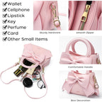 Small Purses for Women Crossbody Bag, Vegan Leather Crossbody Purses and Handbags with Top Carry Handle and Cute Bow Knot