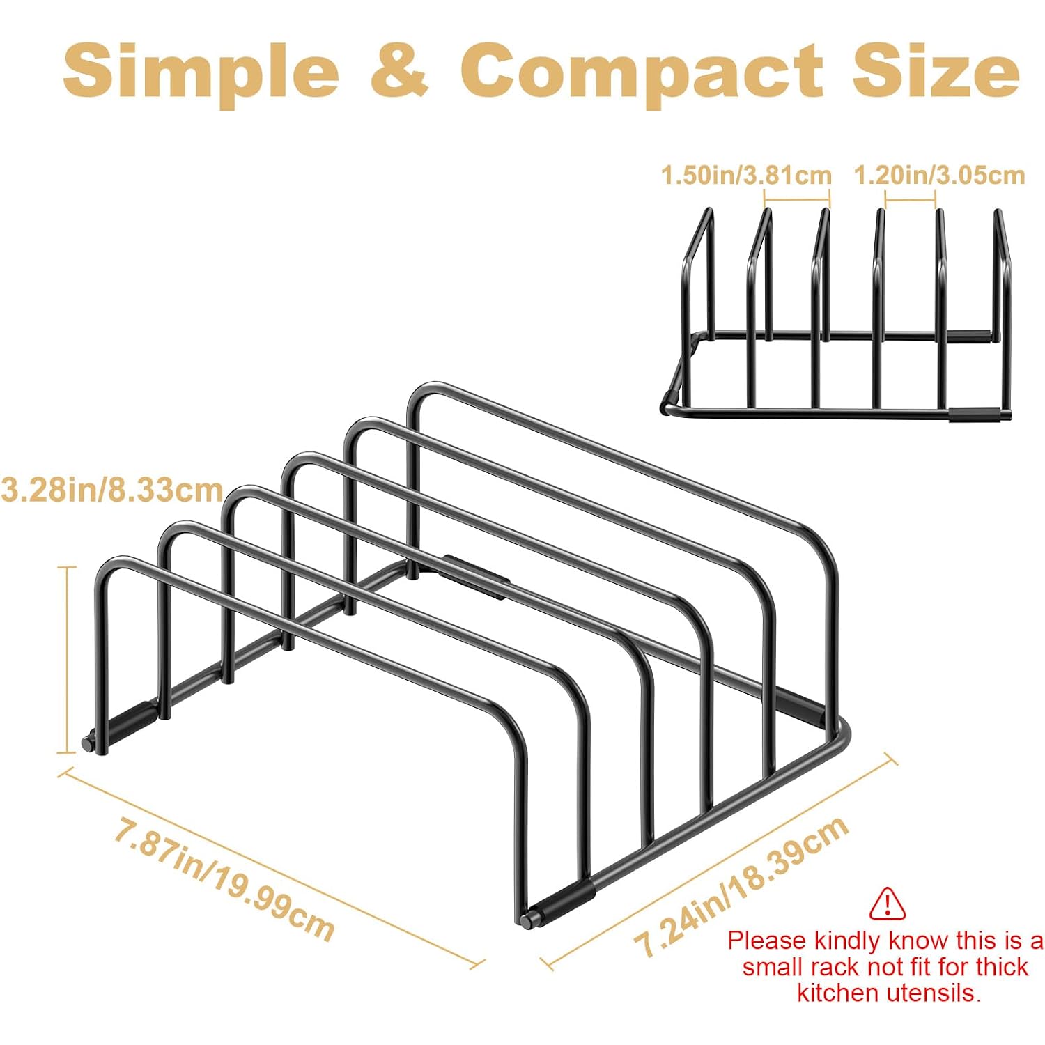 Cutting Board Organizer And Baking Sheet Rack, [2-Pack] Black Heavy Duty Metal Cookie Sheet Organizer For Cutting Board Storage & Plate Holder For Cabinet, Tray Dividers For Cabinets