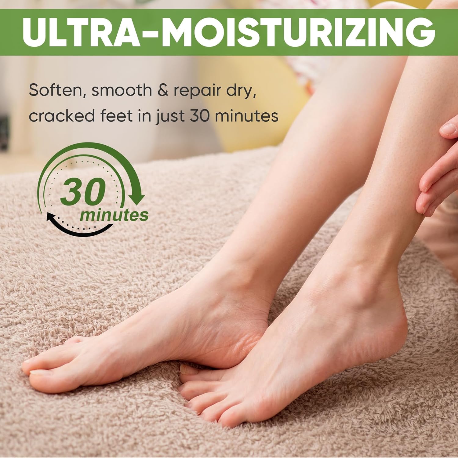 TEAWOO 8 Pairs Moisturizing Foot Masks with Aloe Vera Extract & Jojoba Oil, Intensely Hydrating Foot Mask for Dry Cracked Feet, Moisturizing Socks for Cracked Heel Treatment