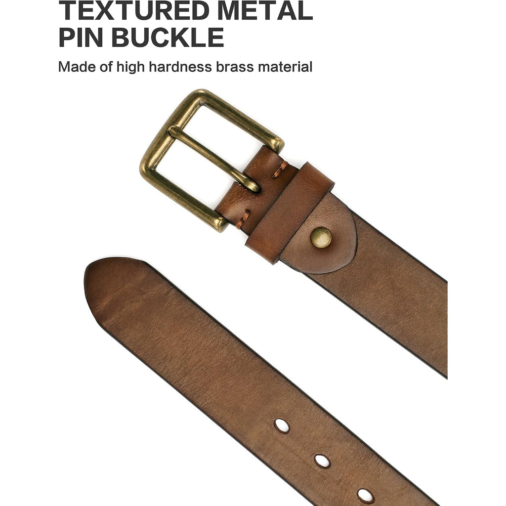 Thicken Full Grain Leather Mens Belt Heavy Duty Mens Work Belt Mens Belt High Hardness Buckle Packed In Gift Box