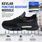 Steel Toe Work Shoes For Men Lightweight Safety Shoes With Puncture Resistant Sole Comfortable Construction Industrial Work Shoe For Warehouse