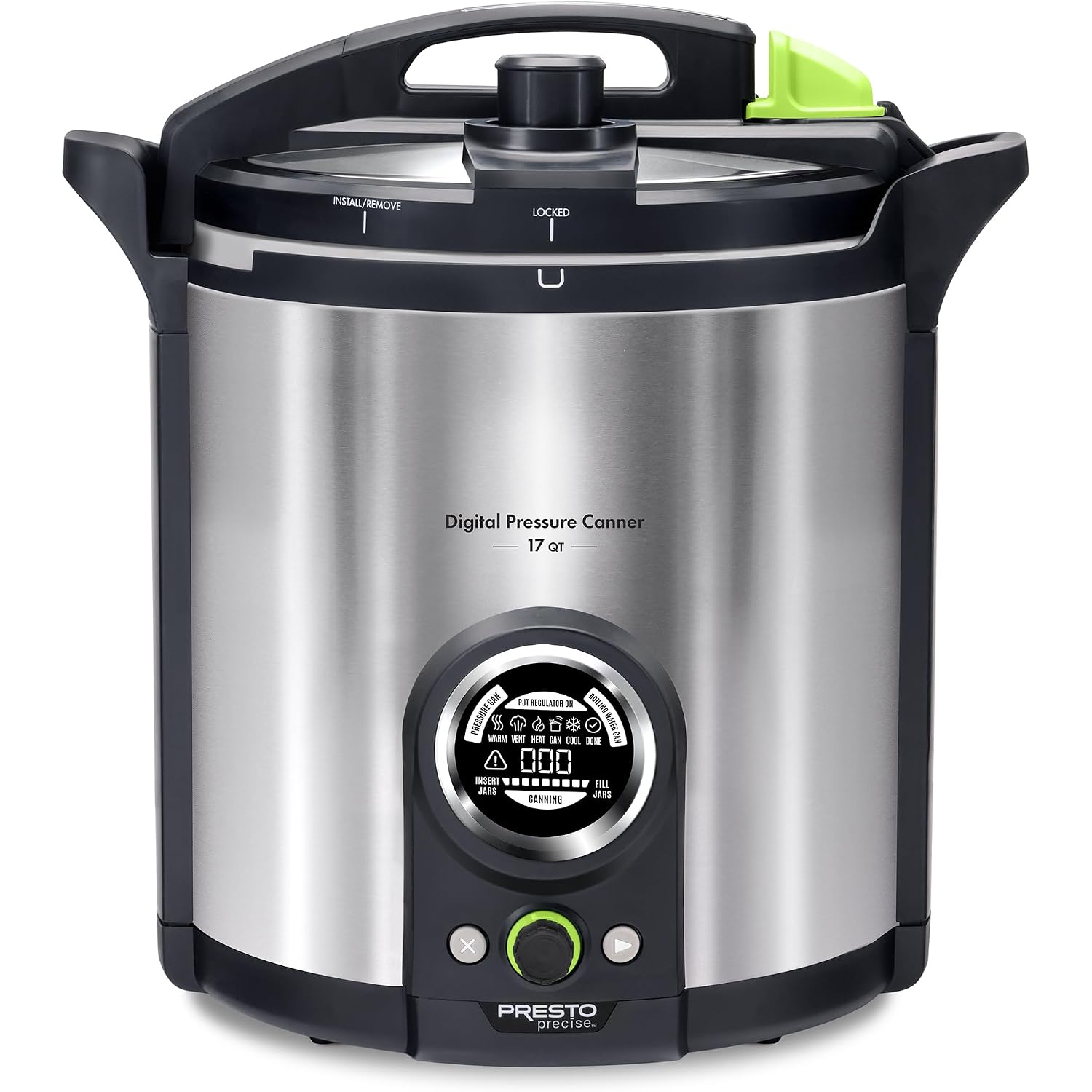 Presto 02152 17-Quart Digital Pressure Canner - Digital Display, Waterbath Capable, 10 Built-In Safety Features, Recipe Book, Stainless Steel