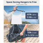 20 Pcs Travel Hangers, Cruise Ship Essentials Foldable Hangers Plastic Travel Essentials, Portable Cruises Must Haves 2026 For Skirt, Suitcase, Rv Camping Airplane Europe Vacation Essential, Black