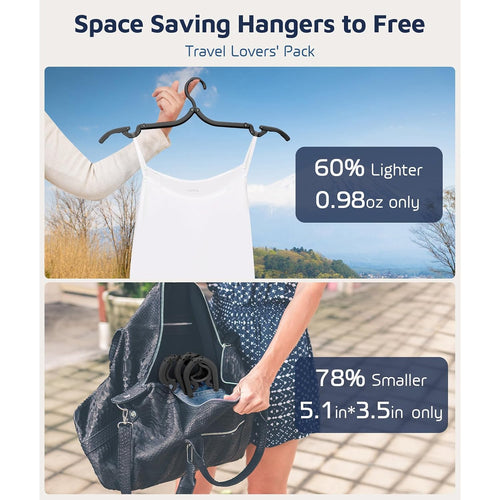20 Pcs Travel Hangers, Cruise Ship Essentials Foldable Hangers Plastic Travel Essentials, Portable Cruises Must Haves 2026 For Skirt, Suitcase, Rv Camping Airplane Europe Vacation Essential, Black