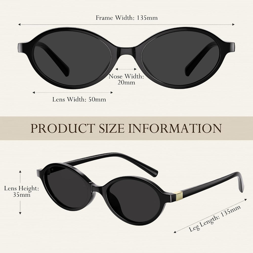Retro Oval Sunglasses for Women 90s Vintage Y2K Trendy Narrow Shades, UV Protection Designer Sun Glasses A01-grey/Tea/Tortoise