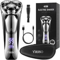 YIRISO Electric Razor for Men, 90Min Long-Lasting Rotary Shaver with 4D Floating Head & LCD Display, Ultra Smooth for Sensitive Skin, IPX6 Waterproof, USB-C Fast Charge, with Travel Case - Ideal Gift