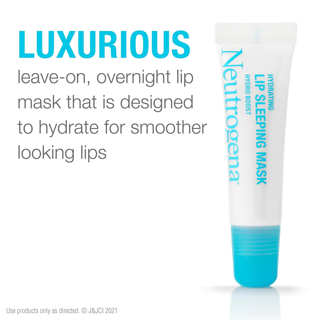 Neutrogena Hydro Boost Hydrating Lip Sleeping Mask With Hyaluronic Acid, Clear Overnight And Daily Moisturizing Treatment For Very Dry Lips, Fragrance Free Squeeze Tube Lip Balm, 0.35 Oz
