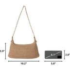 Women'S Straw Woven Beach Bag Summer Vacation Shoulder Purse
