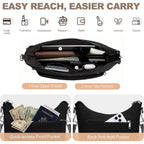 Anti Theft Crossbody Purse Hobo Crossbody Bags For Women, Quilted Puffer Bag Slouchy Built-In Wallet & Rfid Blocking