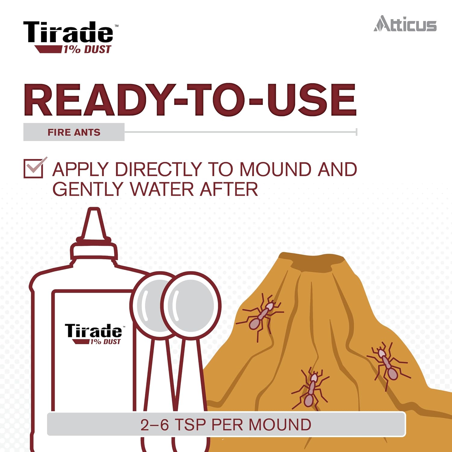 Atticus Tirade 1% Dust Insecticide (1.25Lb) - Control Wasps, Bees, And More | Ready-To-Use Cyfluthrin Dusting Powder, Indoor And Outdoor Pest Control, Hornets, Ants, Bed Bug, Yellowjacket Killer