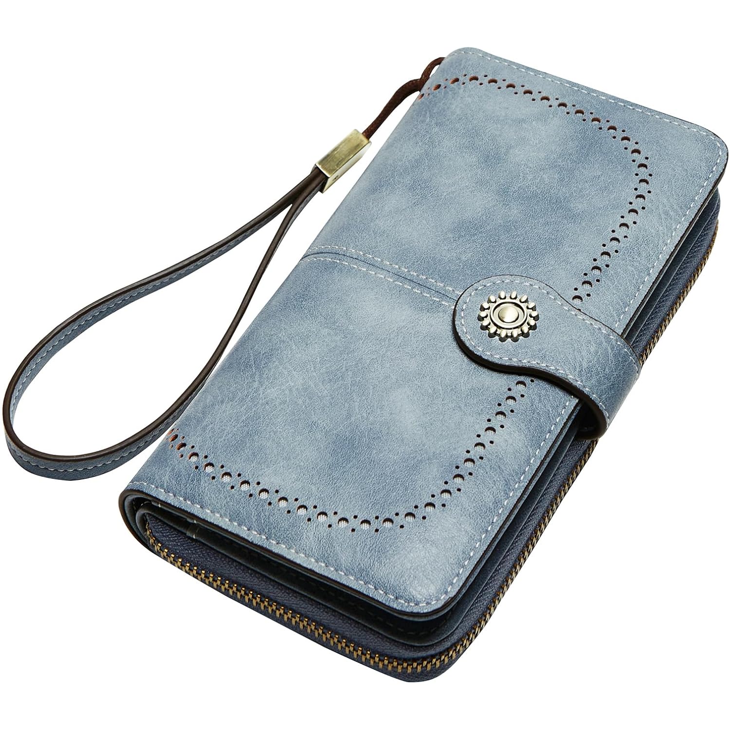 TFKGS Wallet for Women RFID Blocking Leather Large Capacity Card Holder Ladies Phone Clutch Travel Long Purse Wristlet | RFID Blocking, Leather, Large Capacity, Ladies, Travel