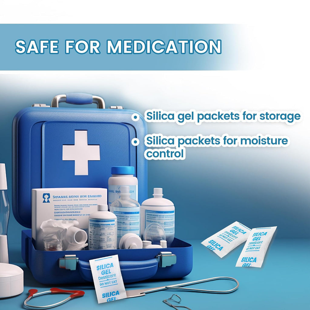 50Pcs 5G Silica Gel Packets, Moisture Absorbers Desiccant Packs For Storage, Clothes, Shoes, Electronics, 3D Printer Filament, Jewelry, Spices, Safes, Tools