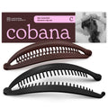 Cobana Banana Clip – Large 6'' Volumizing Hair Clip For Medium To Thick Hair – Secure Hold, No Crease, No Breakage – Hair Accessories For Women, Set Of 2 (Black And Brown)