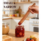 Skinny Spurtle For Sourdough Starter, Mixing, Reaching Bottom Of Jar, Dough Whisk, Natural From High Moist Resistance Teak, Spurtles Kitchen Tools Wooden Kitchen Utensils For Nonstick Cookware