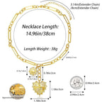 HETICA Chunky Gold-Plated Necklace for Women Heart Pendants Necklace Sun Flower Necklace Fashion Hip Hop Choker Gift