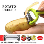 Gannk Potato Apple Vegetable Peelers For Kitchen, I And Y Peelers For Fruit Veggie Potatoes Carrot Cucumber, 3 In 1 Blade Spin Design With Julienne Multifunctional