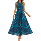 Zesica Women'S Summer Sleeveless Floral Maxi Dress 2026 Casual Crewneck Mesh A Line Flowy Boho Beach Party Long Dresses