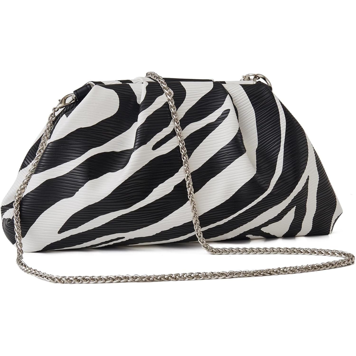 Women'S Clutch Purse,Detachable Chain Shoulder Bag, Dumpling Crossbody Bag, Cloud Evening Clutch.