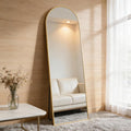 Newbulig 64"X21" Arched Full Length Mirror, Full Body Floor Mirror, Gold | Aluminum Alloy Thin Frame, Wall Or Standing Mirrors For Bedroom, Living Room, Dressing Room