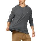 Roadbox Upf 50+ Fishing Shirts For Men, Long Sleeve Uv Sun Protection Hoodie, Outdoor Hiking Running Swimming Rash Guard