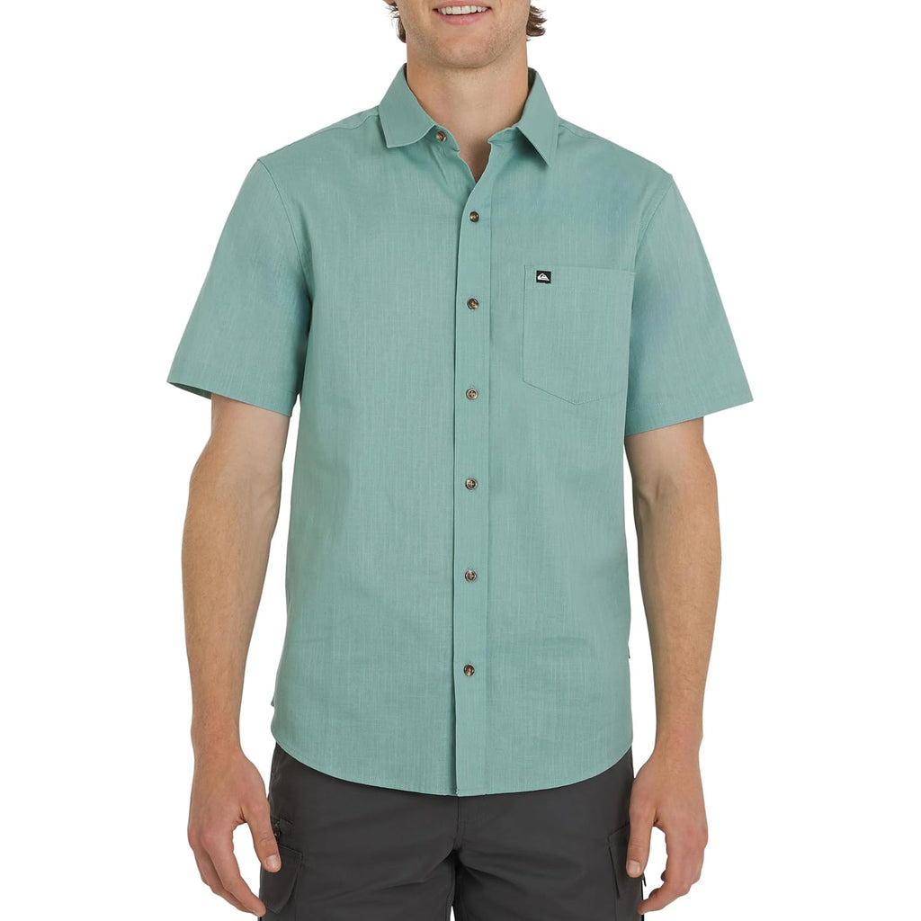 Quiksilver Men'S Regular Fit Premium Cotton Woven Short Sleeve Button Up Casual Shirt
