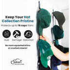 Jokari Over The Door Organizer, 2 Pack, Holds Up To 16 Hats | Hat Rack, Storage System, Men Women, Kids Adjustable Closet Hanger, Hooks, Easy Display, Fits All Hat Styles