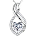 MOOSEA Mothers Day Gifts for Wife Infinity Moissanite Necklace, 1-3CT 925 Sterling Silver with Rhodium Plating Anniversary Birthday Gifts for Women Mom Her Moissanite Heart Pendant Jewelry Gift