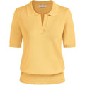 Women Short Sleeve Polo Sweater V Neck Knitted Tops Casual Ribbed Shirt Loose Pullover Sweater
