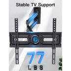 Pipishell Full Motion TV Wall Mount for Most 26-65 inch Flat & Curved TVs up to 77 lbs, Adjustable Bracket Height, Corner TV Mount with Single Articulating Arm, Max VESA 400x400mm, PIMF9