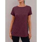 Women's Soft Basic Short Sleeve T-Shirt, Round Neck Tops Summer Casual Tee for Spring Shirts Clothes Everyday Wear
