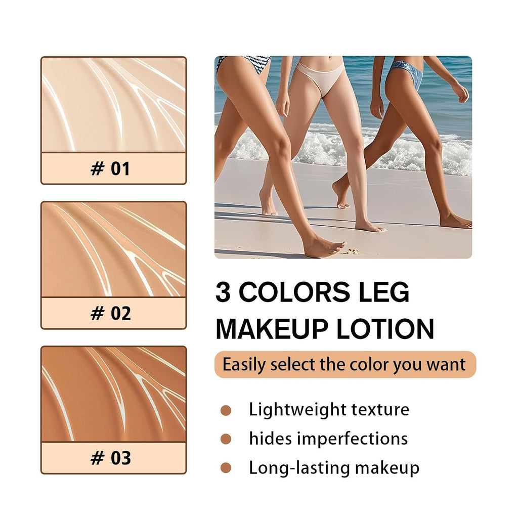 Leg Makeup Waterproof No Transfer,Flawless Looking Leg And Body Scar Cover Up Makeup,Waterproof Long Last Easy Application For All Skin Tones.(3# Bronze)