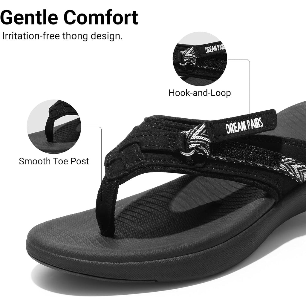 Dream Pairs Women'S Arch Support Flip Flops Comfortable Thong Sandals