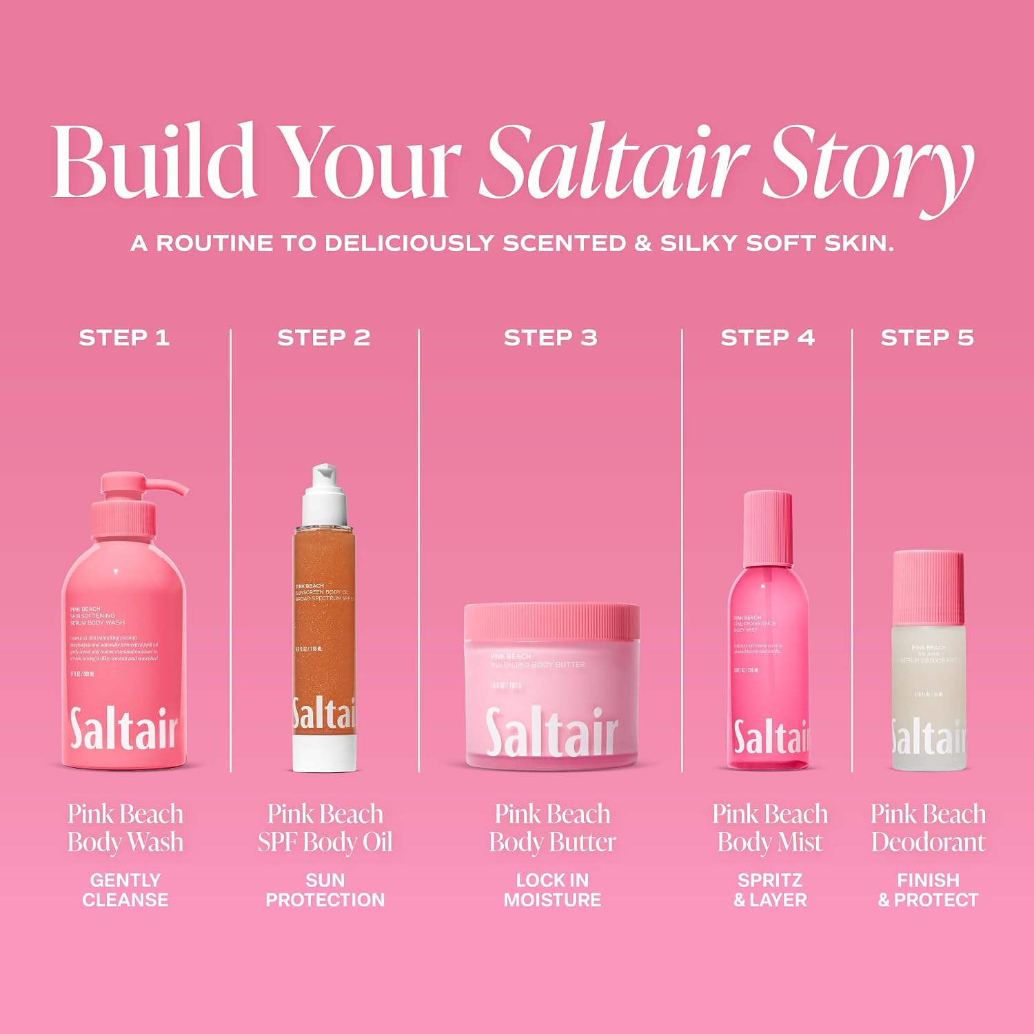 Saltair Spf Body Oil - Broad Spectrum Spf 50 Pa++++ Sunscreen. Lightweight Dry Oil With Sun Protection And Moisturizing Kukui & Mongongo Extracts. Pink Beach Scent, 4Floz Vacation Essential