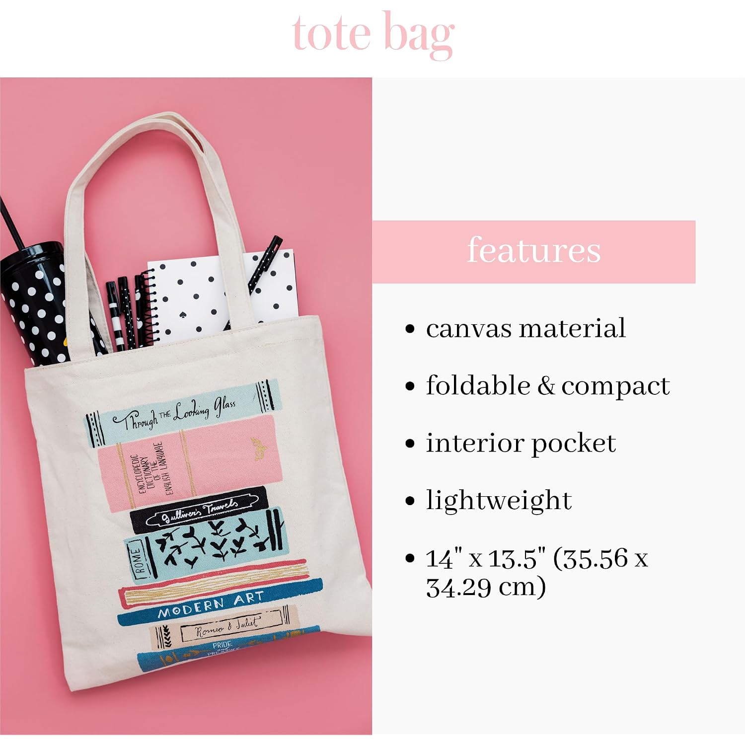 Kate Spade New York Canvas Tote Bag With Interior Pocket