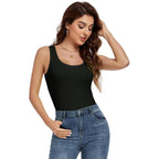 Tank Top for Women Summer Sleeveless Scoop Neck Ribbed Workout Tank Tops Slim Fitted Basic Cami Tee Shirts