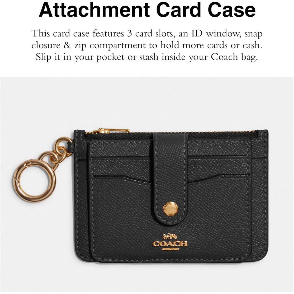 COACH Crossgrain Leather Attachment Card Case