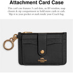 COACH Crossgrain Leather Attachment Card Case